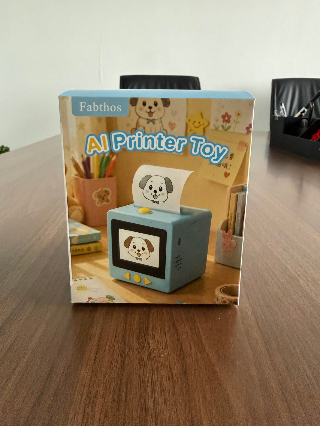 Fabthos AI Voice Portable Mini Sticker Printer for Kids - Inkless, HD Display, Toy for School Projects, DIY Crafts, Gift for Ages 3+